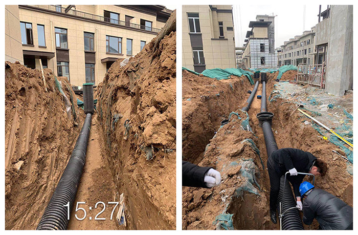 焦作-鄭北某綠化工程在潔爾康采購(gòu)PE波紋管及PE管件